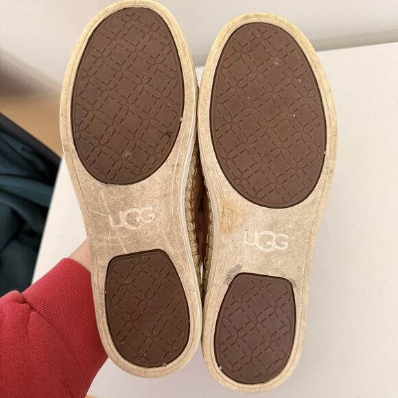 UGG Shoes Womens 7.5 Brown Chestnut Leather Caleel Mule Flat Slip On 1010102 - Picture 7 of 7